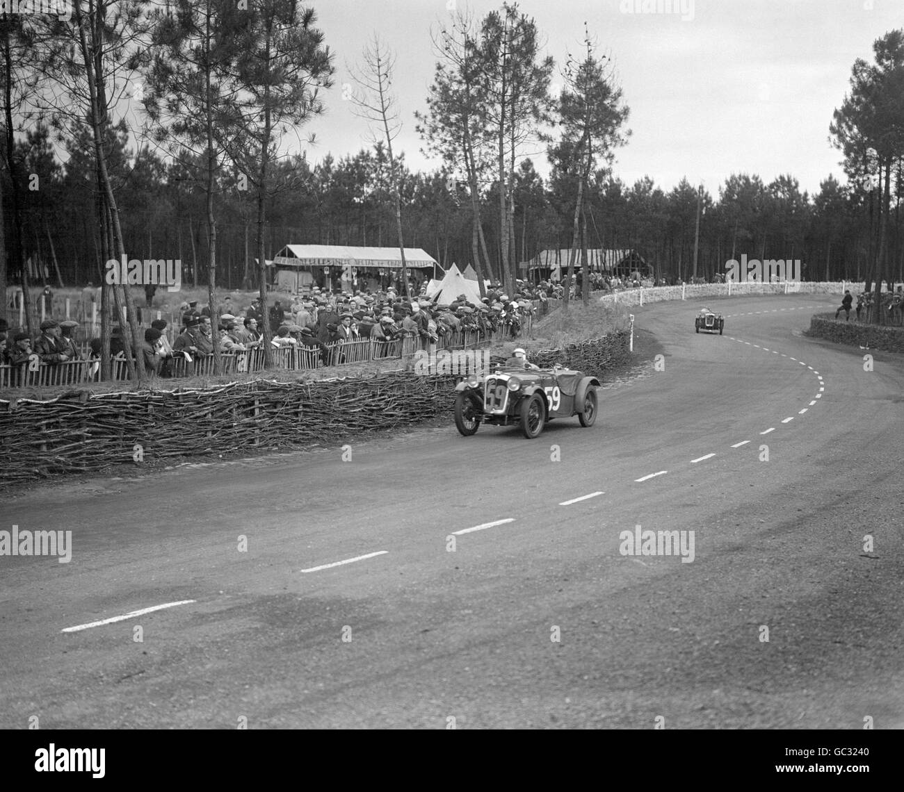 Charles Dodson in his Austin 7 Speedy (no.59) during the Le Mans 24 Hour Race. Stock Photo