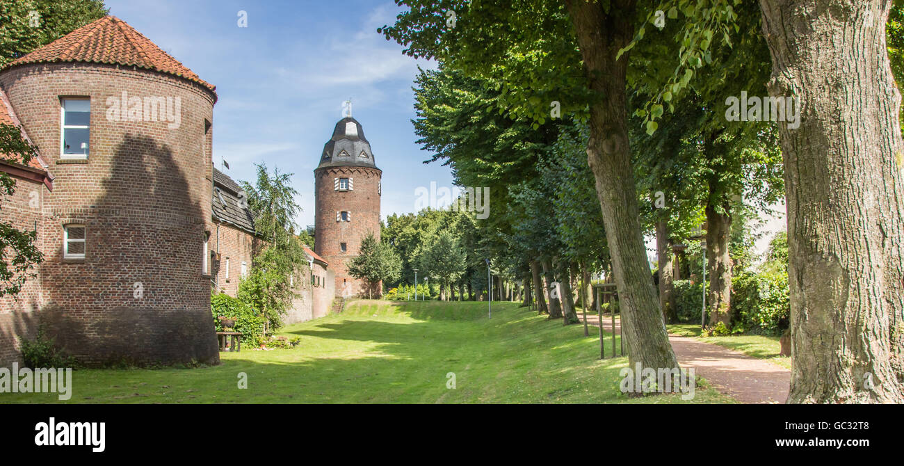 Mill tower in the  historic center of Kranenburg, Germany Stock Photo