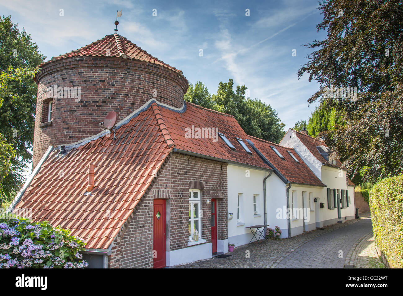 City wall and old houses in Kranenburg, Germany Stock Photo