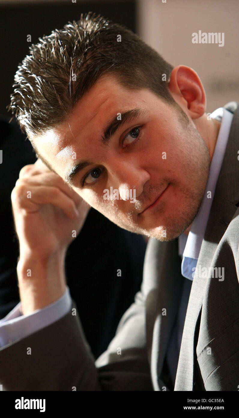 Boxing - Nathan Cleverly Press Conference - Sports Bar and Grill. Nathan Cleverly during a press conference at the Sports Bar and Grill, Marylebone, London. Stock Photo