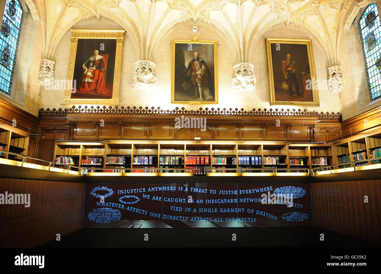 The library of the Supreme Court in London today before it's opening on October 5, 2009. Stock Photo