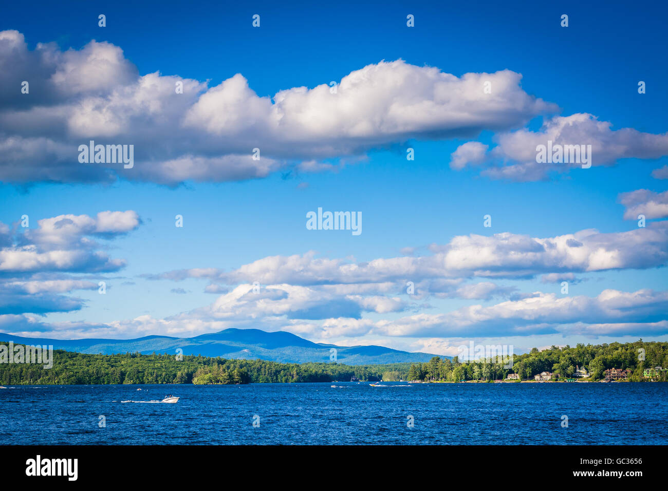 Mountain ranges and Lake Winnipesaukee in Weirs Beach, Laconia, New