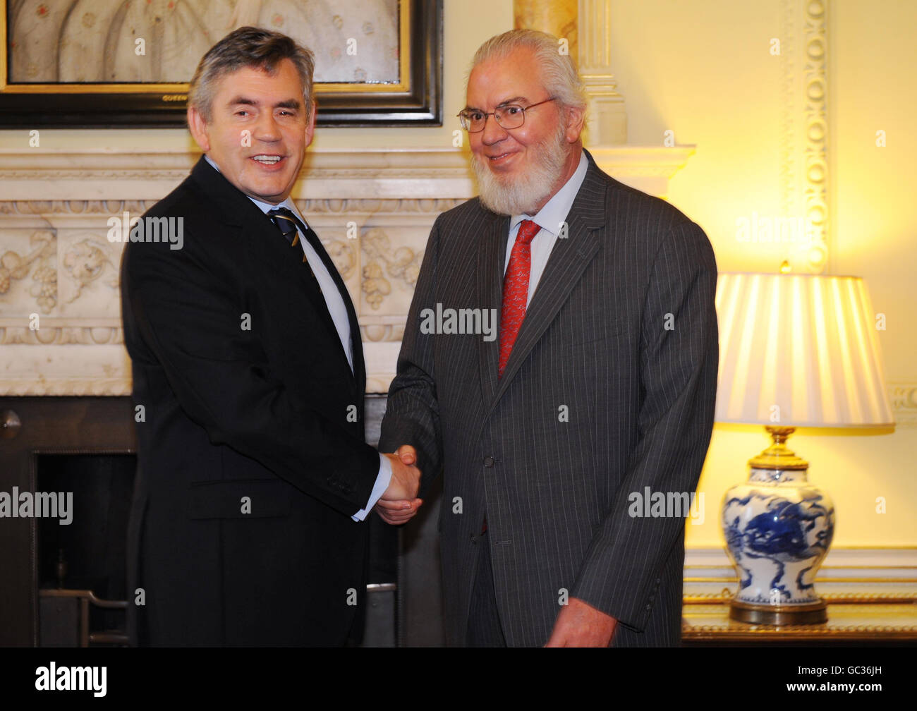 PM meeting with Juan Somavia Stock Photo Alamy