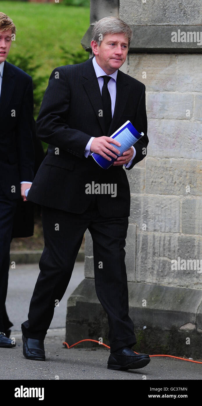 Trainer John Quinn arrives for the funeral mass of jockey Jamie Kyne at St Leonard and St Mary's Church, Malton. Stock Photo