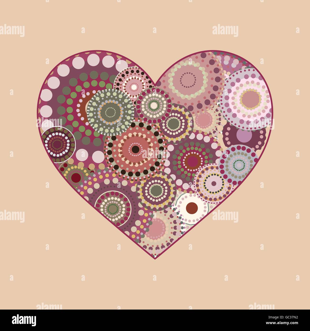 Vector vintage heart greeting card Stock Vector Image & Art - Alamy