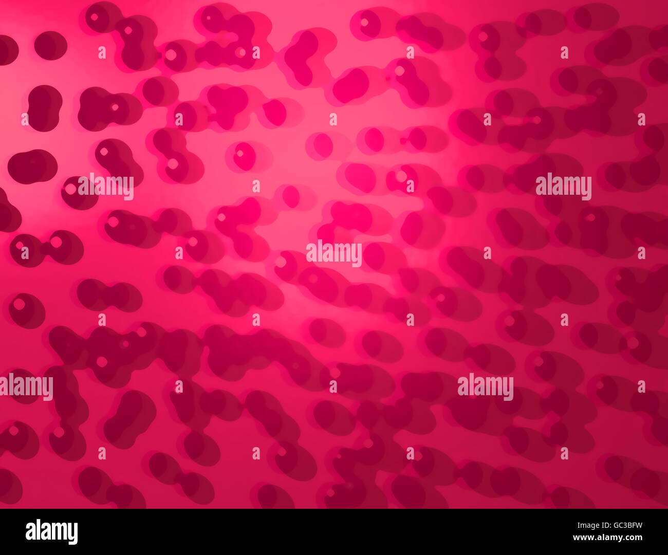 Cell colored fuchsia particles interactions Stock Photo