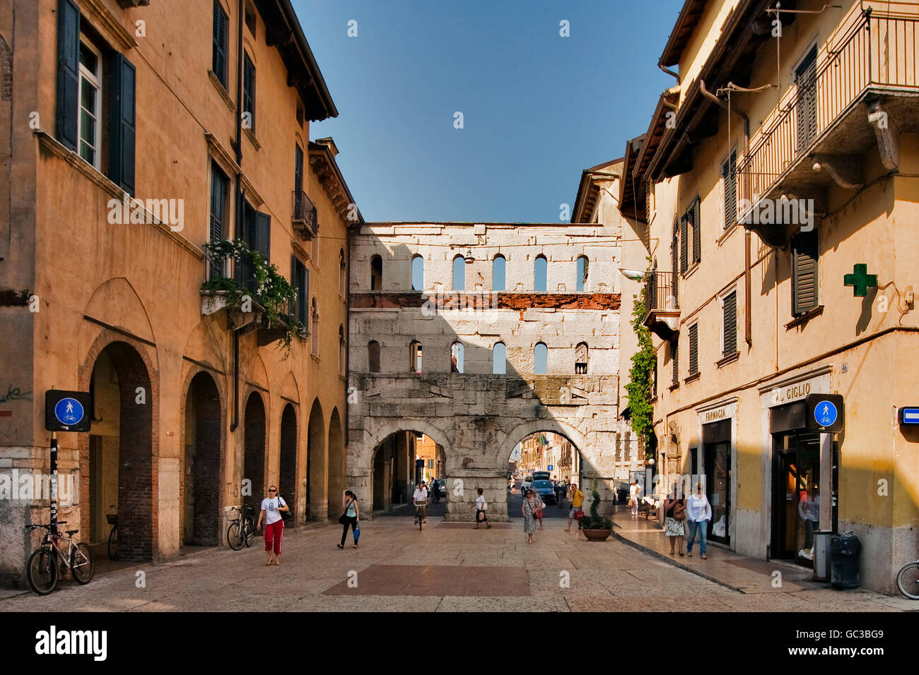 Corso Porta Borsari in Verona, Italy, Europe Stock Photo