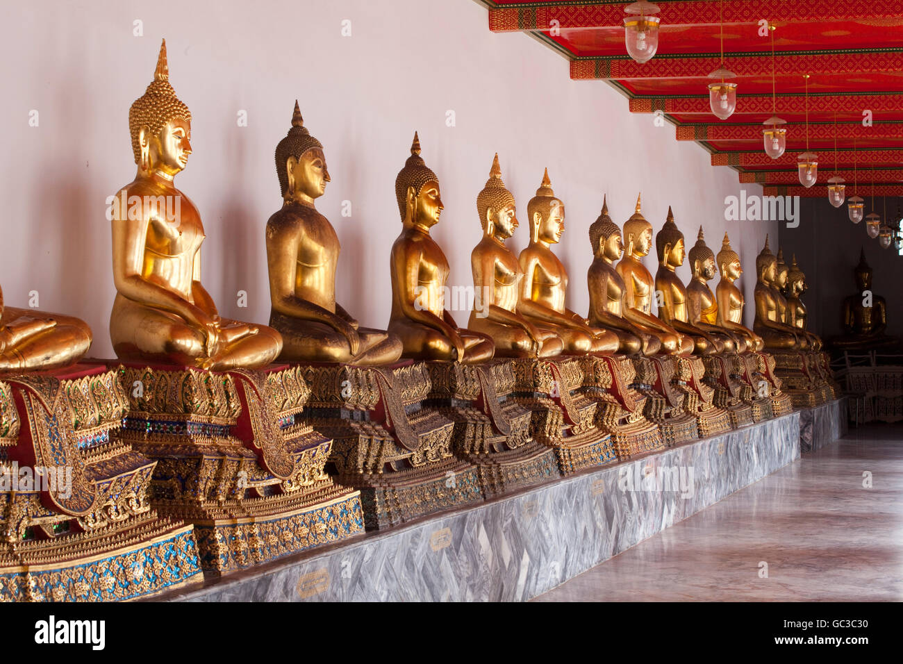 Buddha statues, Wat Po Temple, Bangkok, Thailand, Asia Stock Photo