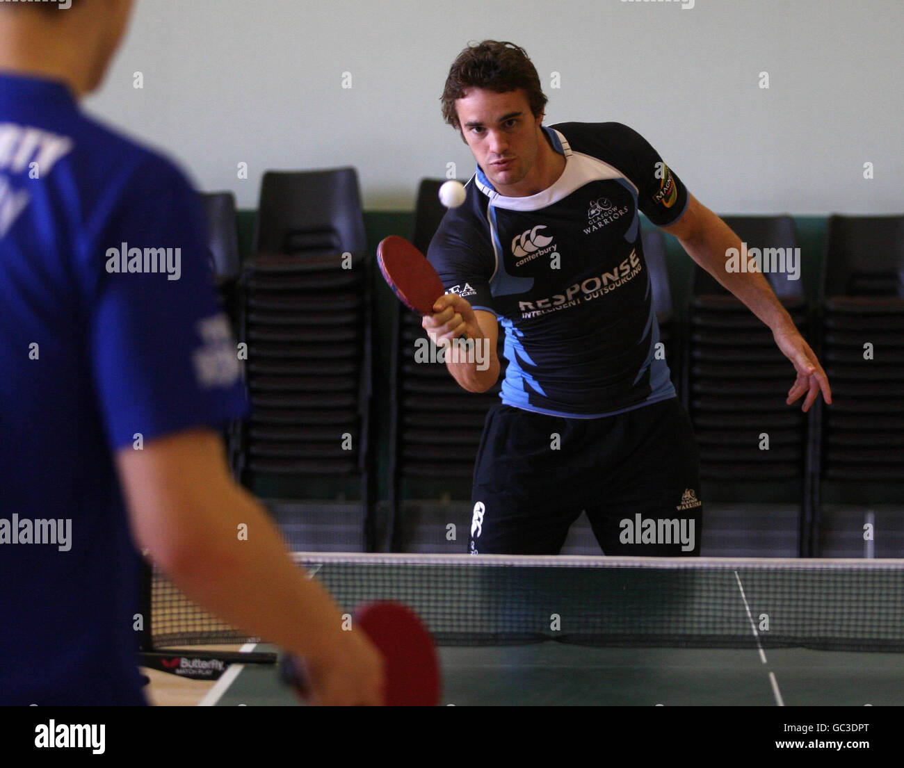 Glasgow warriors thom evans table tennis challenge knightswood