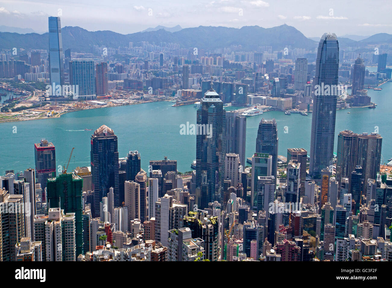 View over Hong Kong from the slopes of Victoria Peak Stock Photo - Alamy