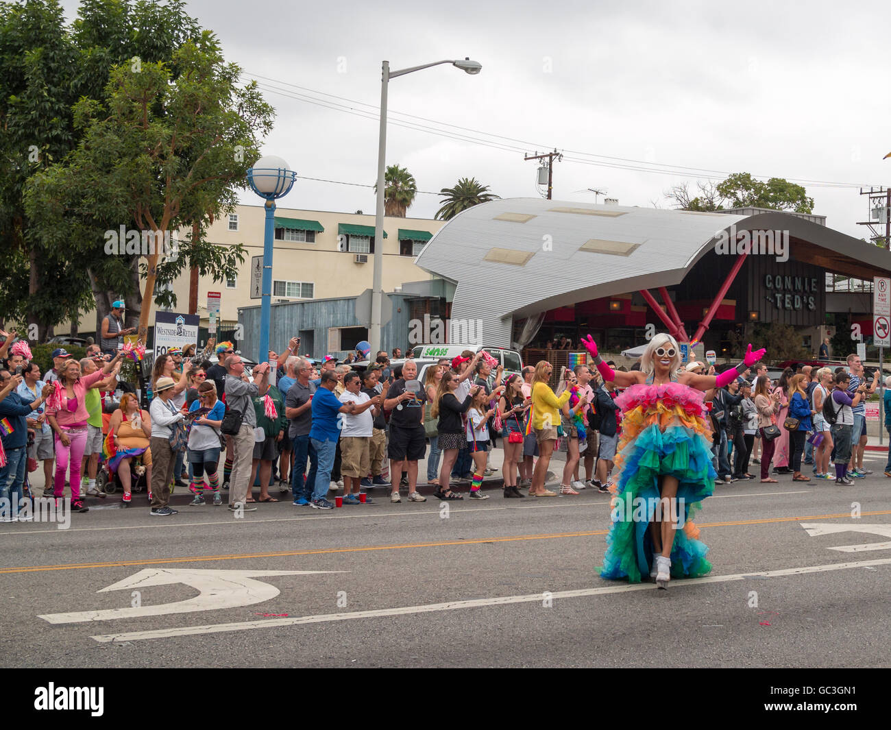Colorful DRga Queen parading in LA Pride Parade 2016 Stock Photo - Alamy