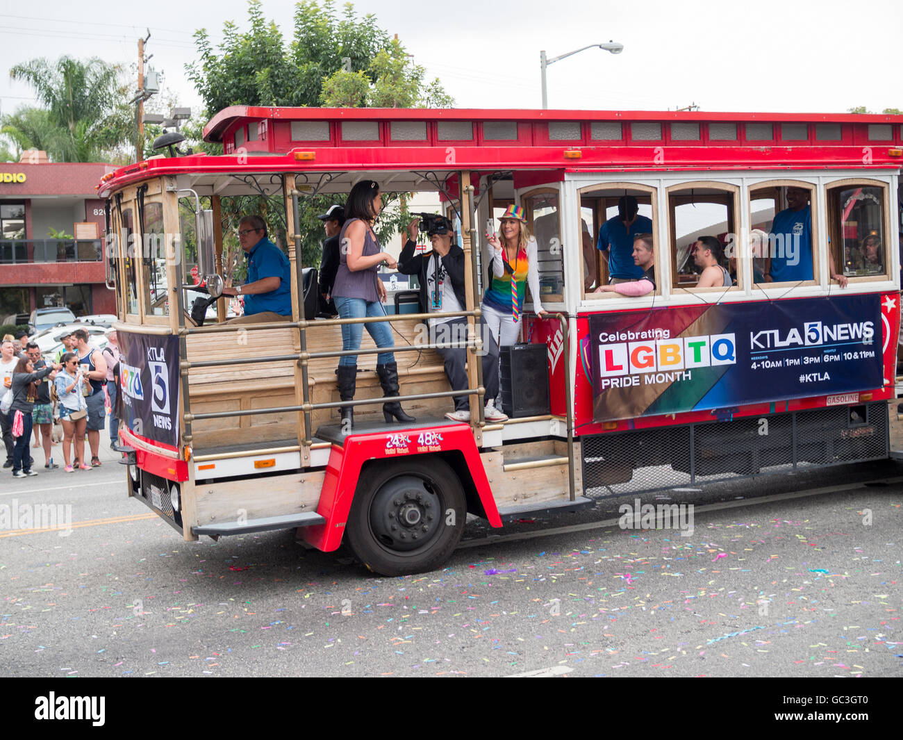 KTLA5 car in LA Pride Parade 2016 Stock Photo