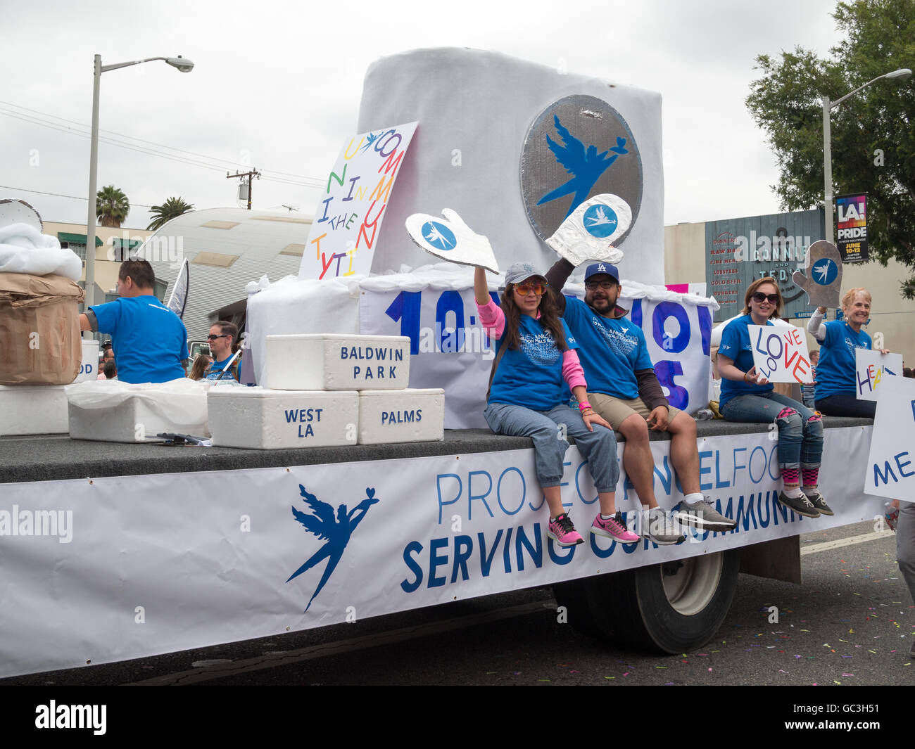 Social project group in LA Pride Parade 2016 Stock Photo - Alamy