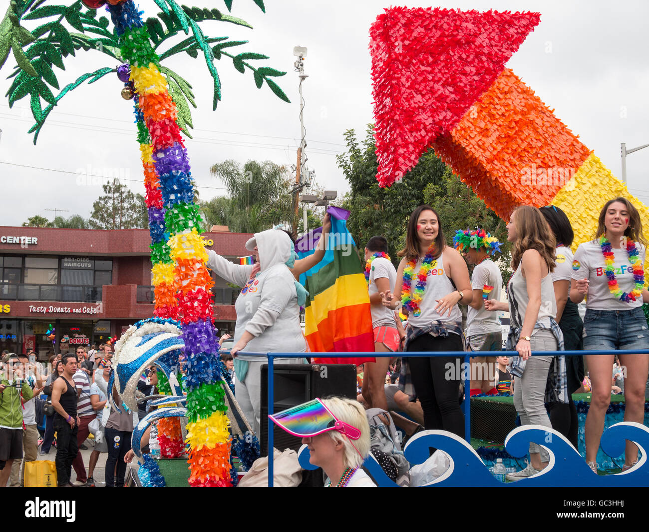 Colorful group in LA Pride Parade 2016 Stock Photo - Alamy