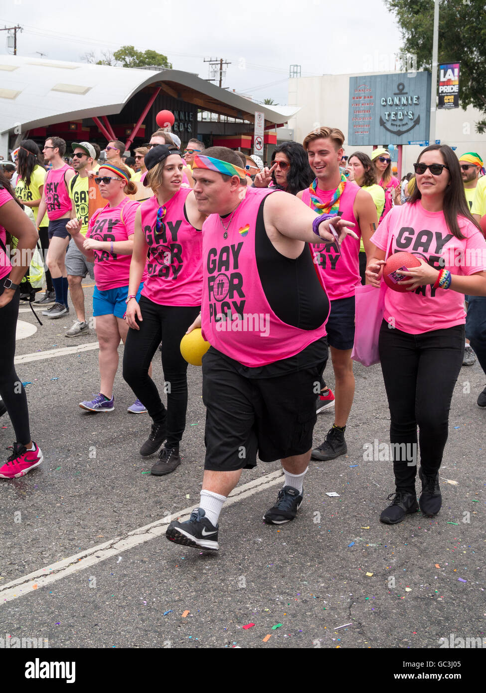 Young people dancing in LA Pride Parade 2016 Stock Photo - Alamy