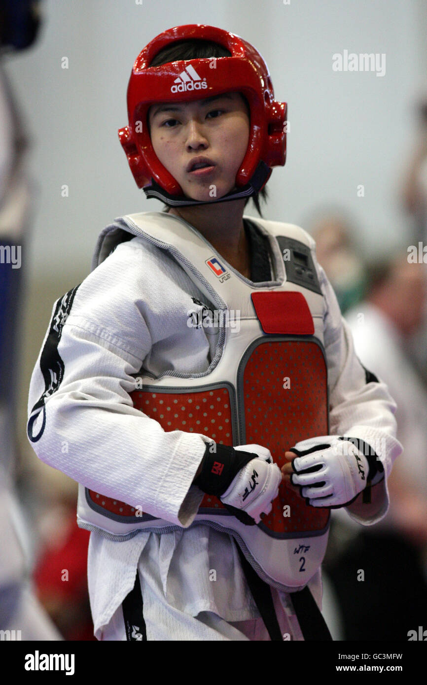 Taekwondo - British International Taekwondo Open - National Squash Centre. Sheena Au Yeung, Great Britain Stock Photo