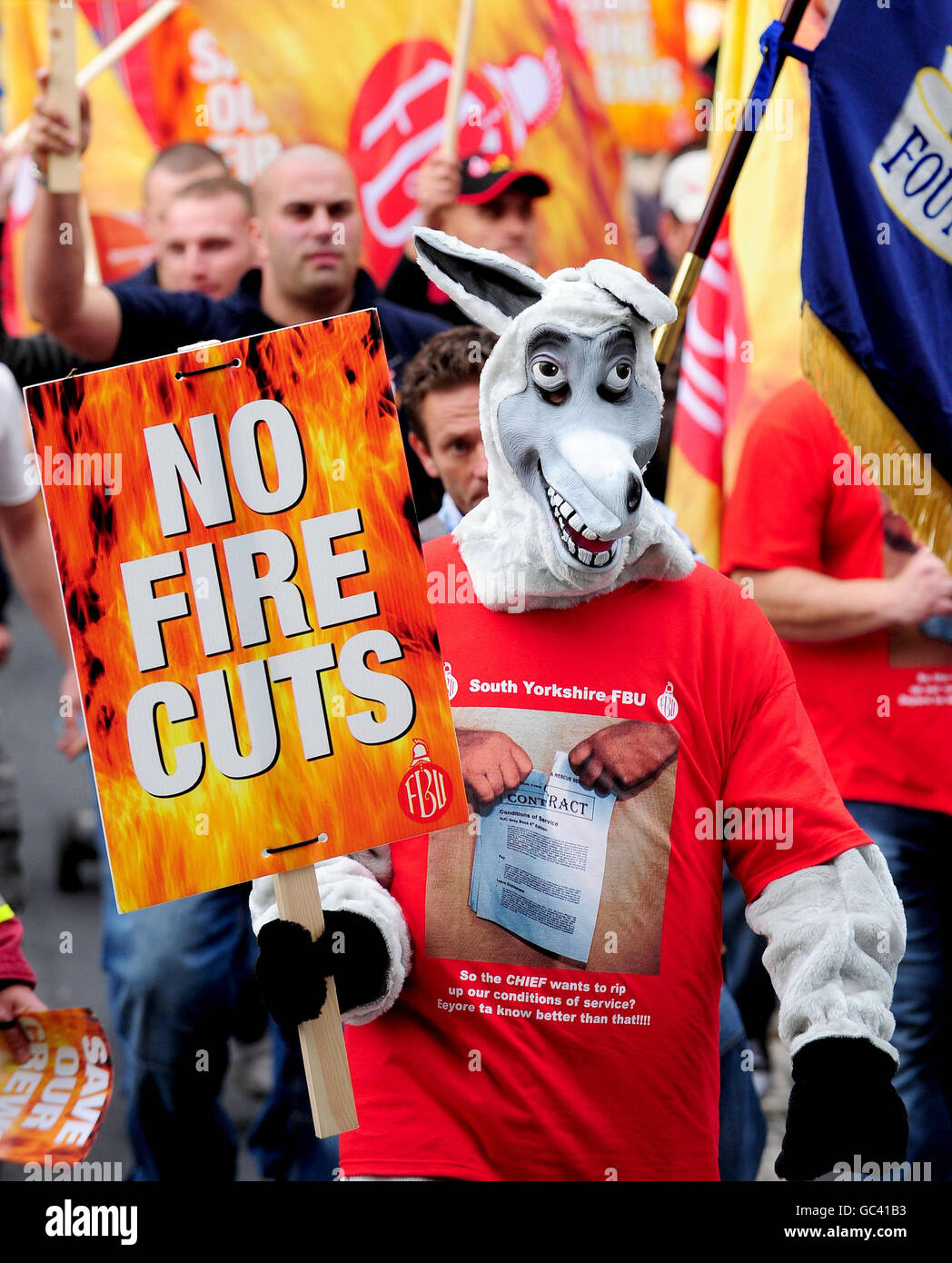 Firefighter Rally Fire brigade disputes hi-res stock photography and images - Alamy