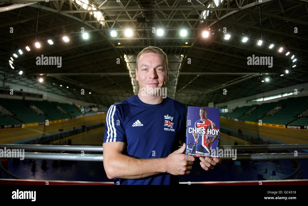 Chris Hoy during the launch of his autobiography at the Manchester Velodrome, Manchester. Stock Photo