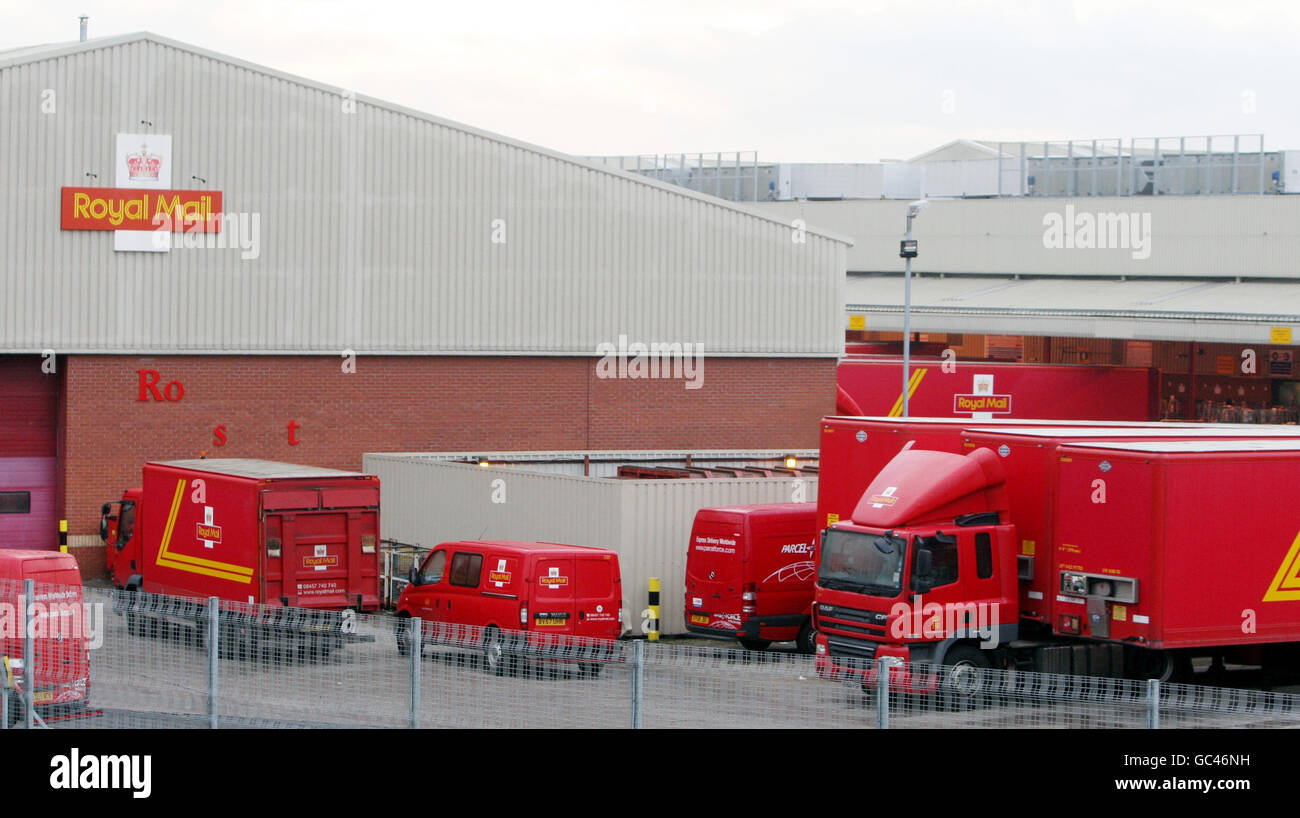 Postal strike. The scene at Royal Mail's main sorting centre in Glasgow