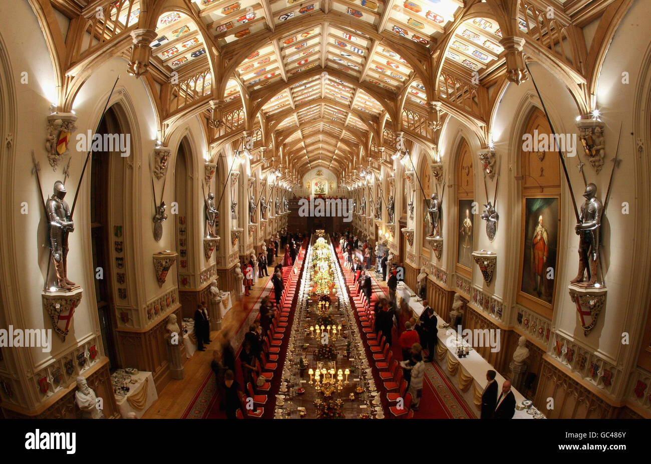 The State Banquet for the State Visit of the Indian President Prathibha Patil in Windsor Castle. Stock Photo