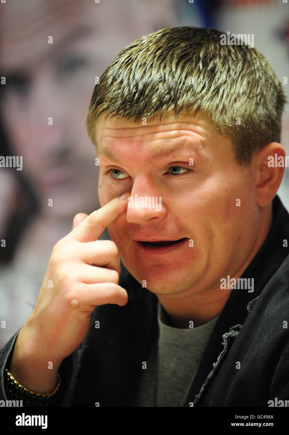 Ricky Hatton during a press conference to promote his brother Matthew Hatton's fight against Lovemore Ndou Stock Photo