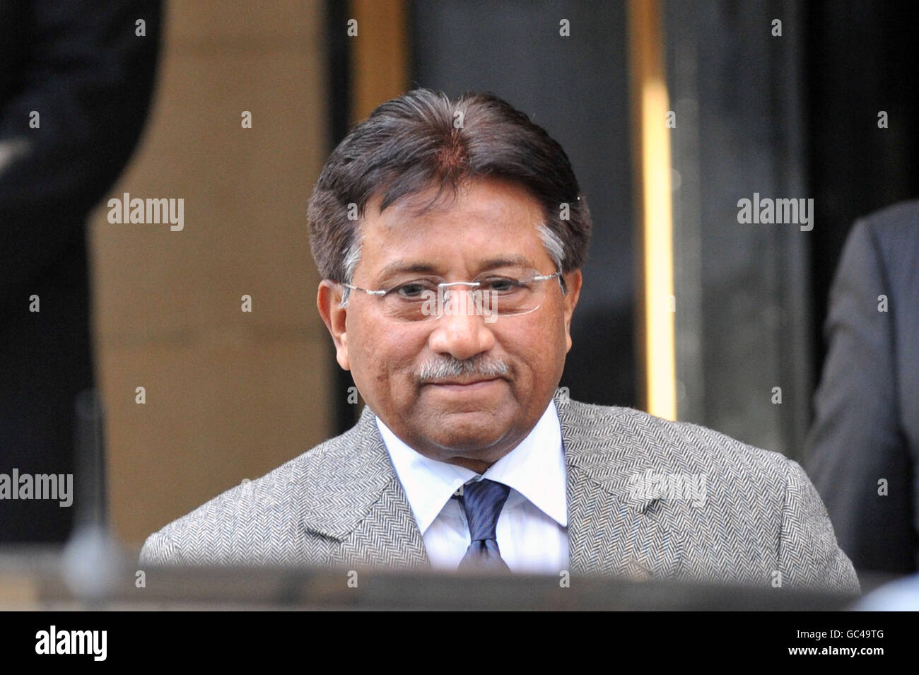 Former Pakistan President Pervez Musharraf leaves London's Dorchester Hotel Stock Photo