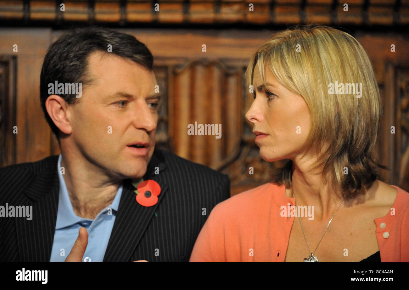 Kate and Gerry McCann give an interview following the launch of a new video by the Child Exploitation and Online Protection (CEOP) initiative, at the Millbank Studios in London, as the couple continue the search for their daughter, Madeleine, who disappeared while on holiday in Portugal in May 2007. Stock Photo