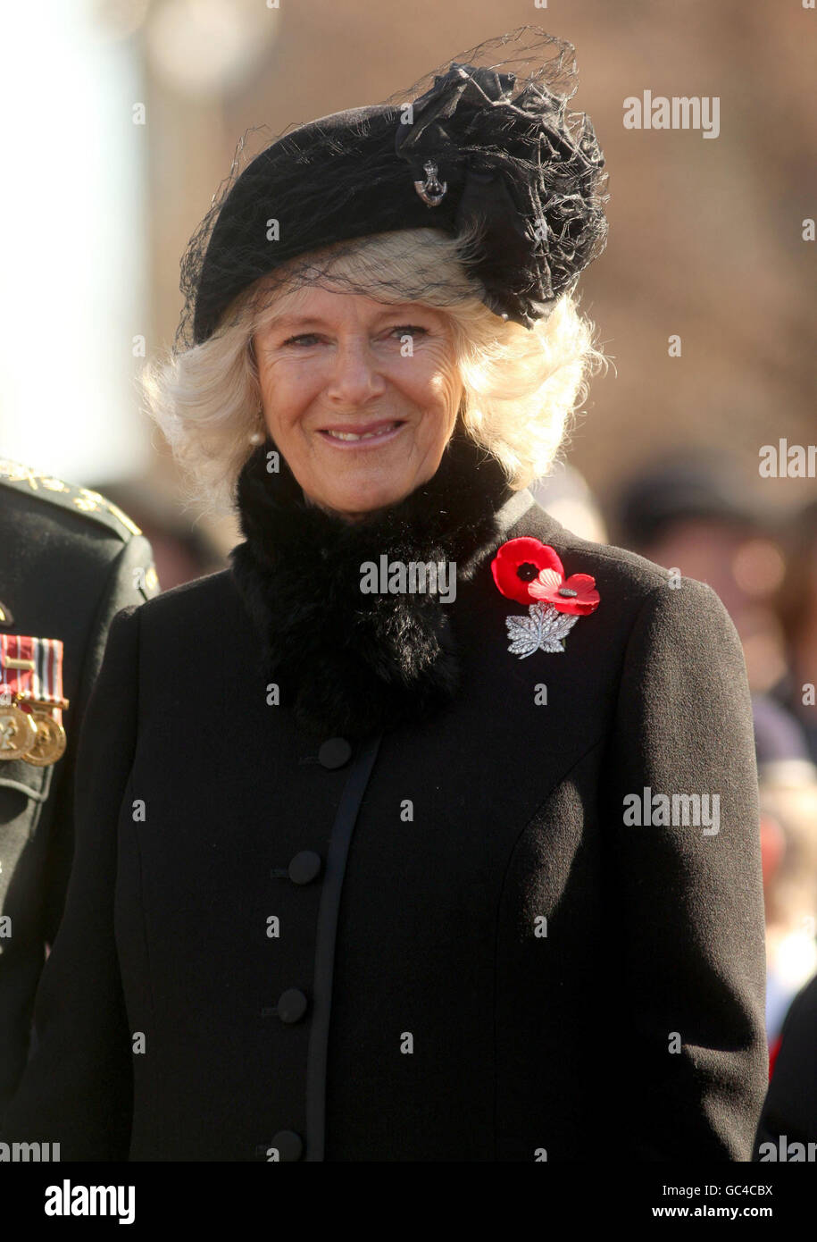 The Duchess of Cornwall attends a Remembrance Day Service at the National War Memorial in Ottawa, Canada. Stock Photo