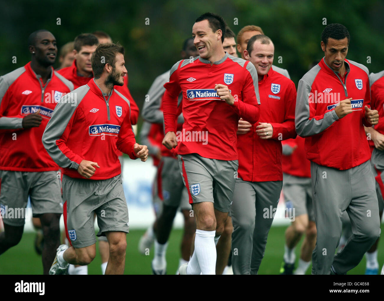 Soccer - FIFA World Cup 2010 - Qualifying Round - Group Six - England v Ukraine - England Training Session - London Colney Stock Photo