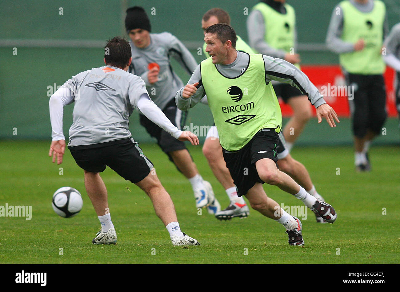 Soccer - FIFA World Cup 2010 - Qualifying Round - Group Eight - Republic of Ireland v Italy - Republic of Ireland Training - .... Republic of Ireland's Robbie Keane during a training session at Gannon Park, Malahide, Ireland. Stock Photo