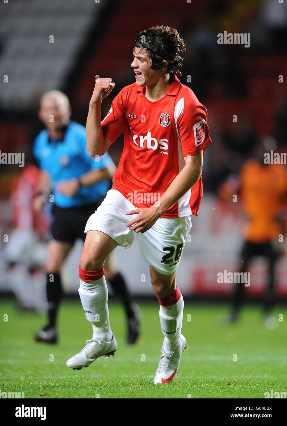 Charlton athletics tamer tuna celebrates scoring hires stock