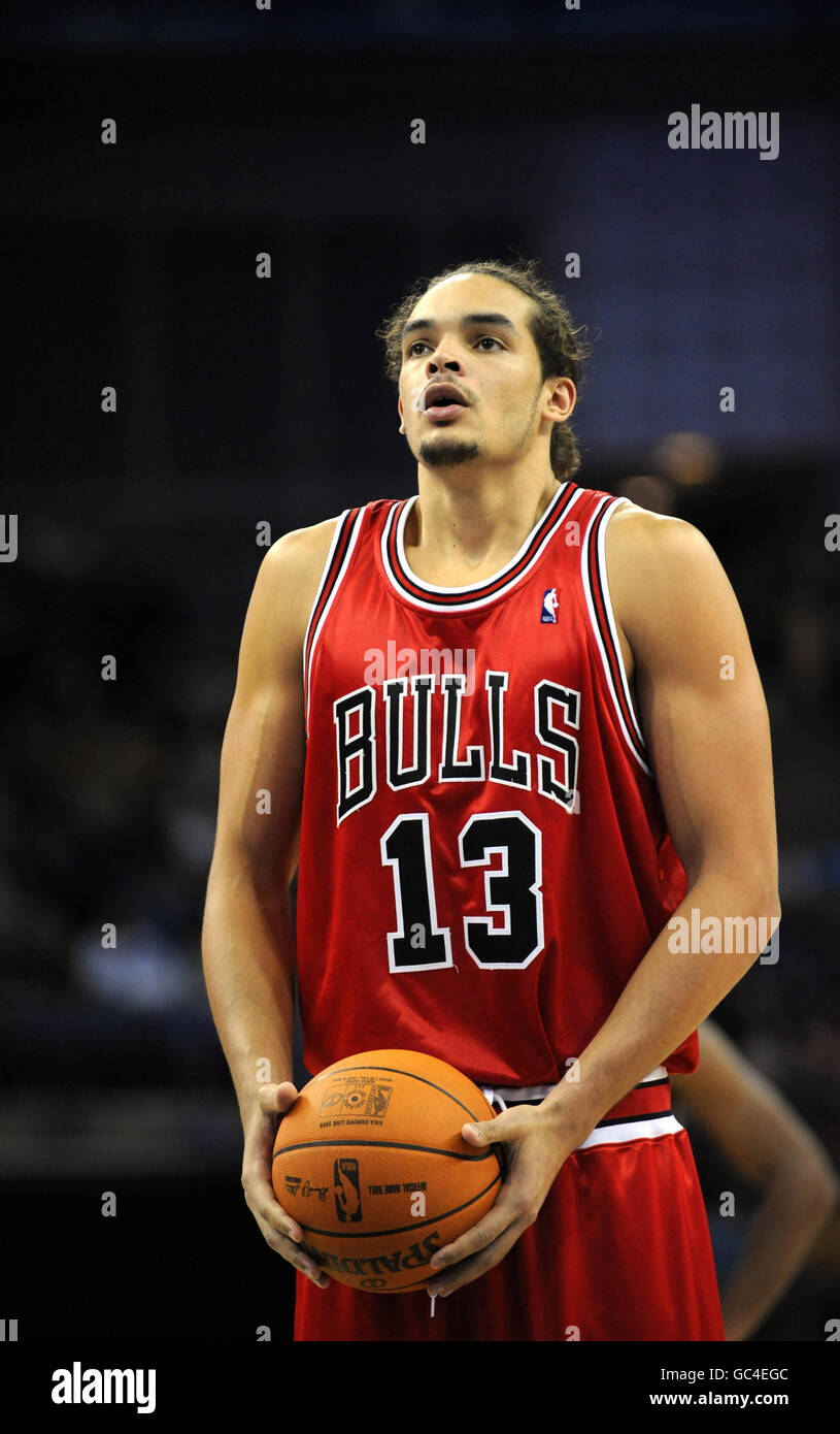 Chicago Bulls Joakim Noah in action during the NBA Europe Live match at the O2 Arena, London Stock Photo