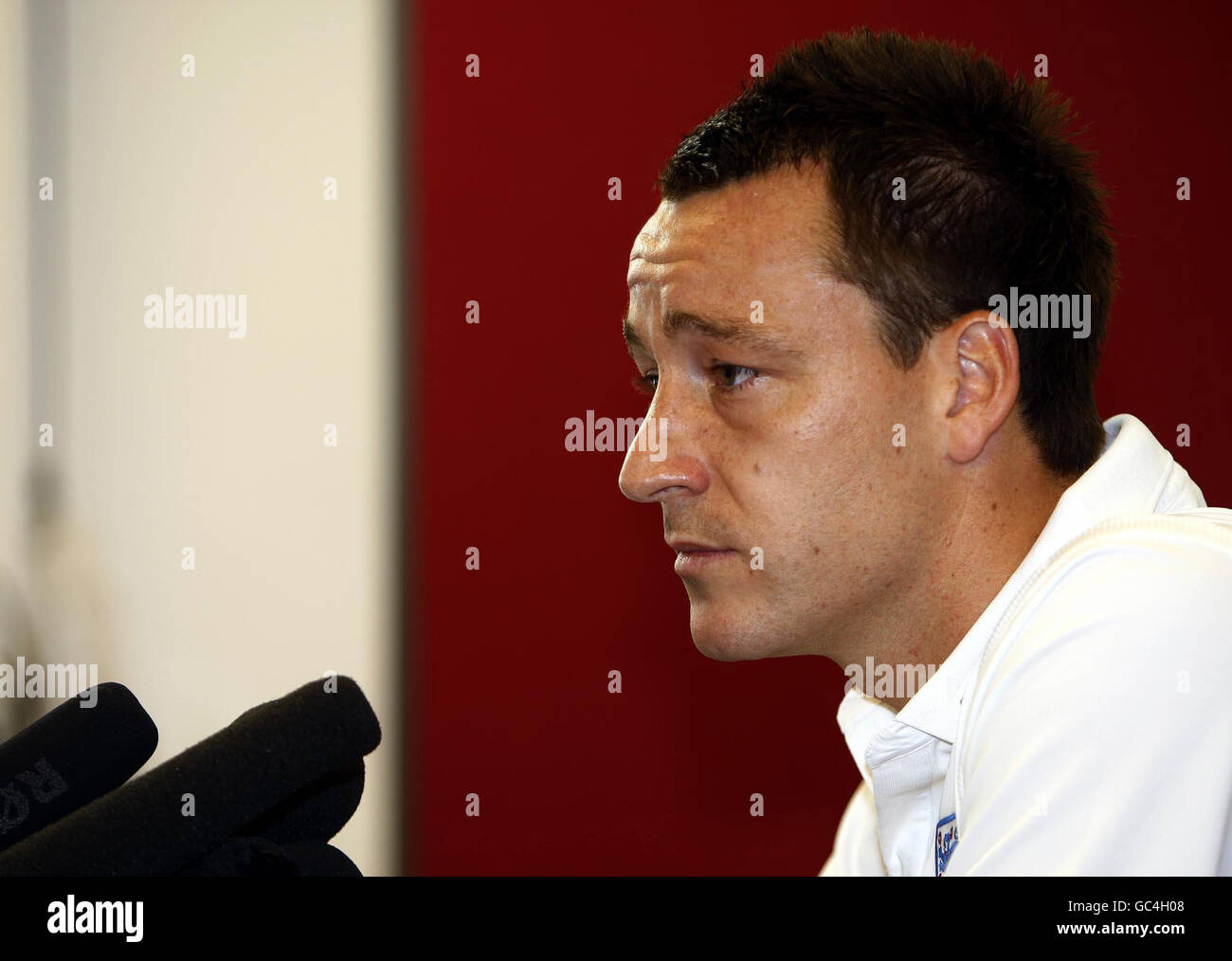 Soccer - FIFA World Cup 2010 - Qualifying Round - Group Six - England v Belarus - England Press Conference - London Colney. England captain John Terry during a Press Conferne at London Colney, Hertfordshire. Stock Photo