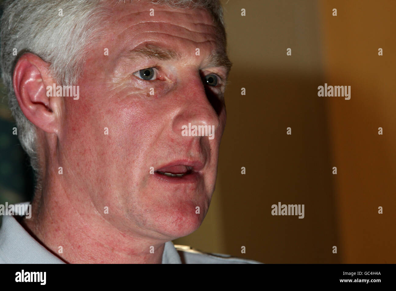 Soccer - FIFA World Cup 2010 - Qualifying Round - Group Three - Northern Ireland v Czech Republic - Northern Ireland Press Co.... Northern Ireland manager Nigel Worthington during a press conference at the Corinthia Hotel, Prague. Stock Photo