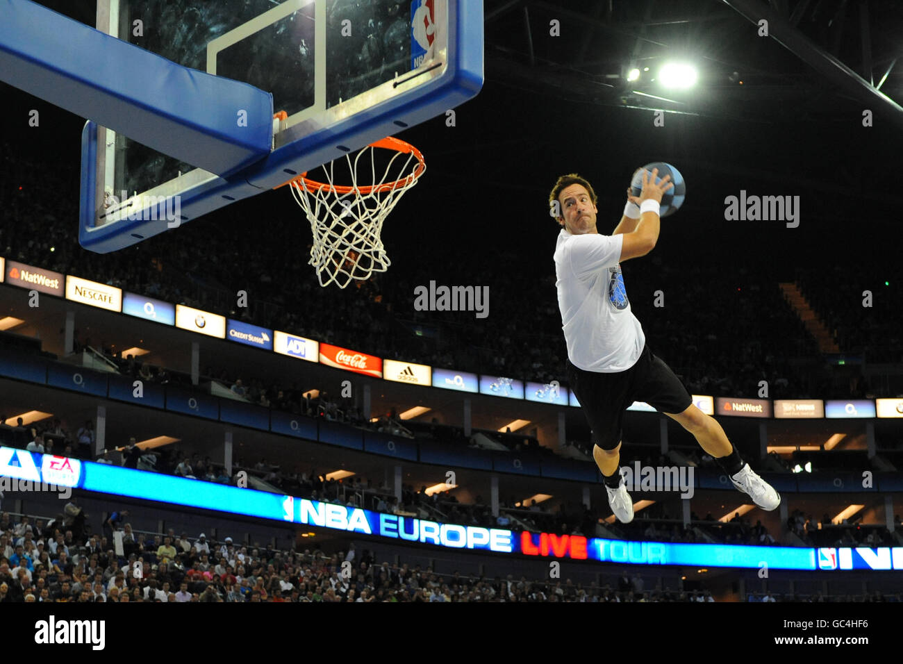 Basketball - NBA Europe - Chicago Bulls v Utah Jazz - O2 Arena. A slam dunk exhibition display following the game Stock Photo