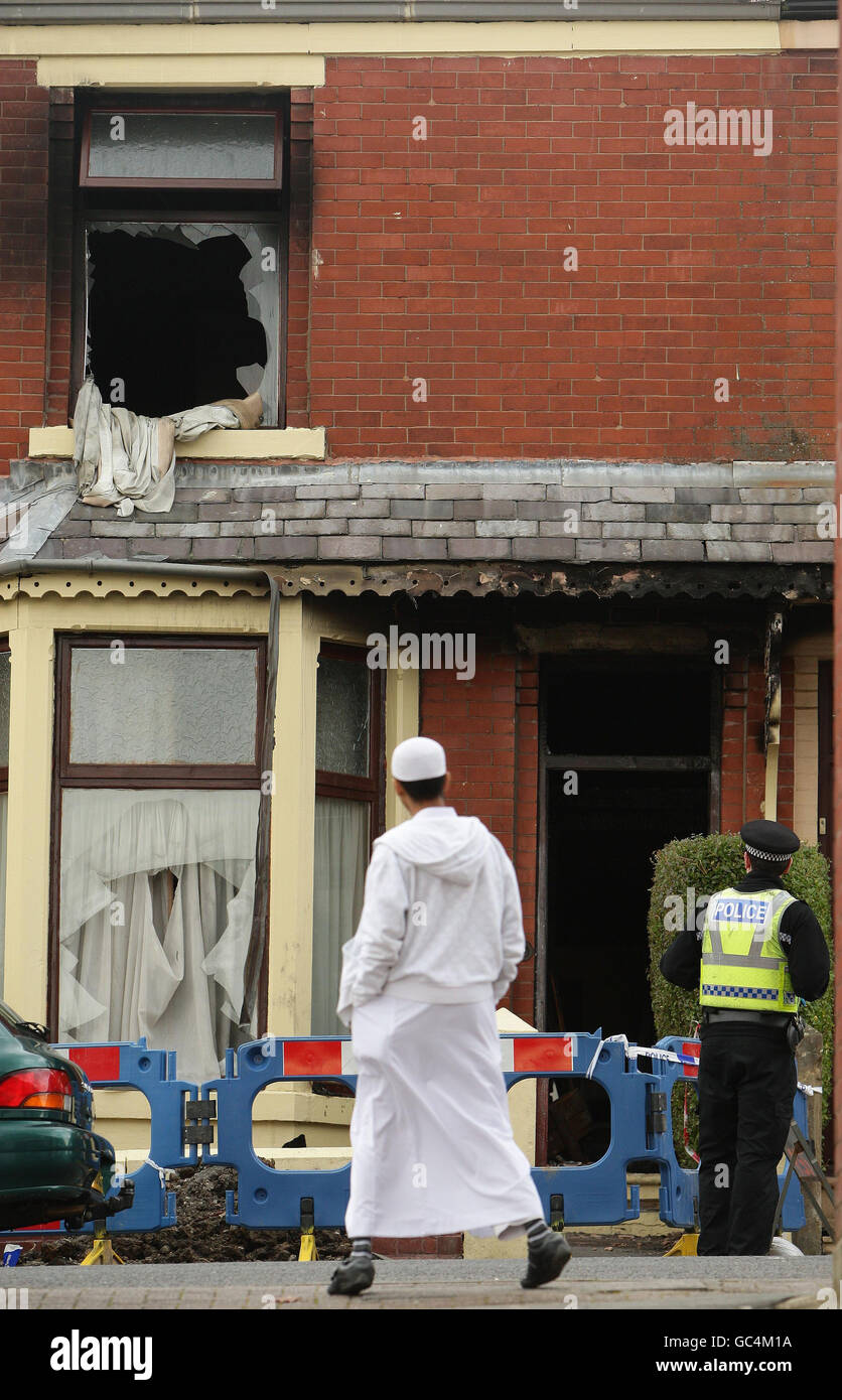 House fire in Blackburn Stock Photo Alamy