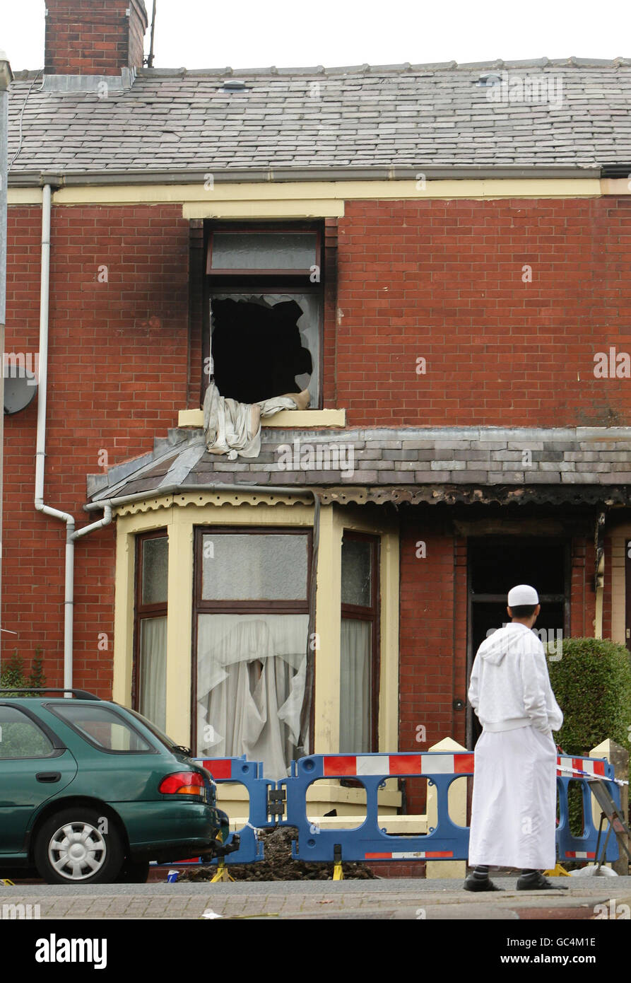 House fire in Blackburn Stock Photo Alamy