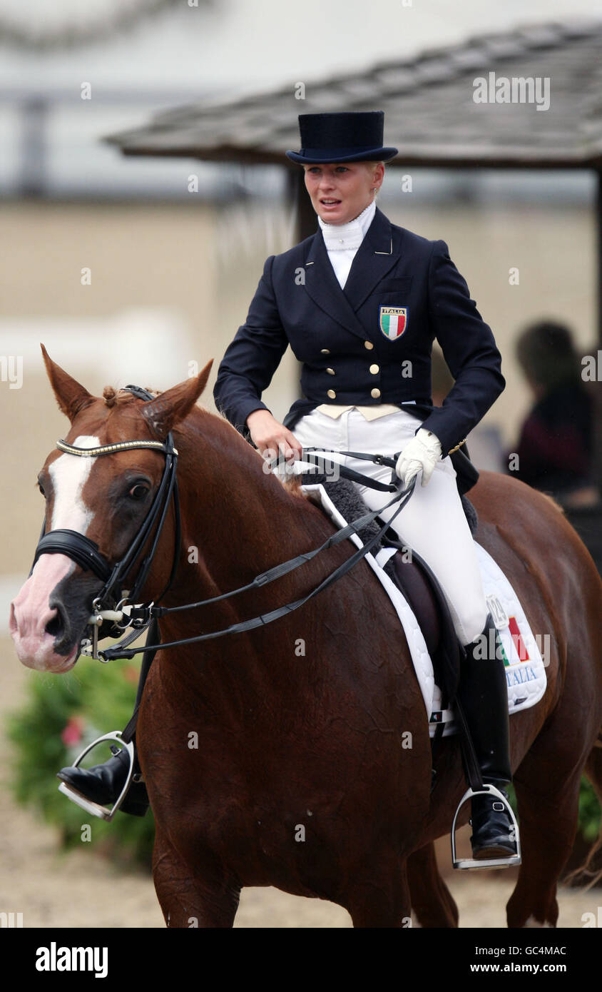 European Preego Anna Paprocka-Campanella from Italy riding Prego competes in the FEI ...