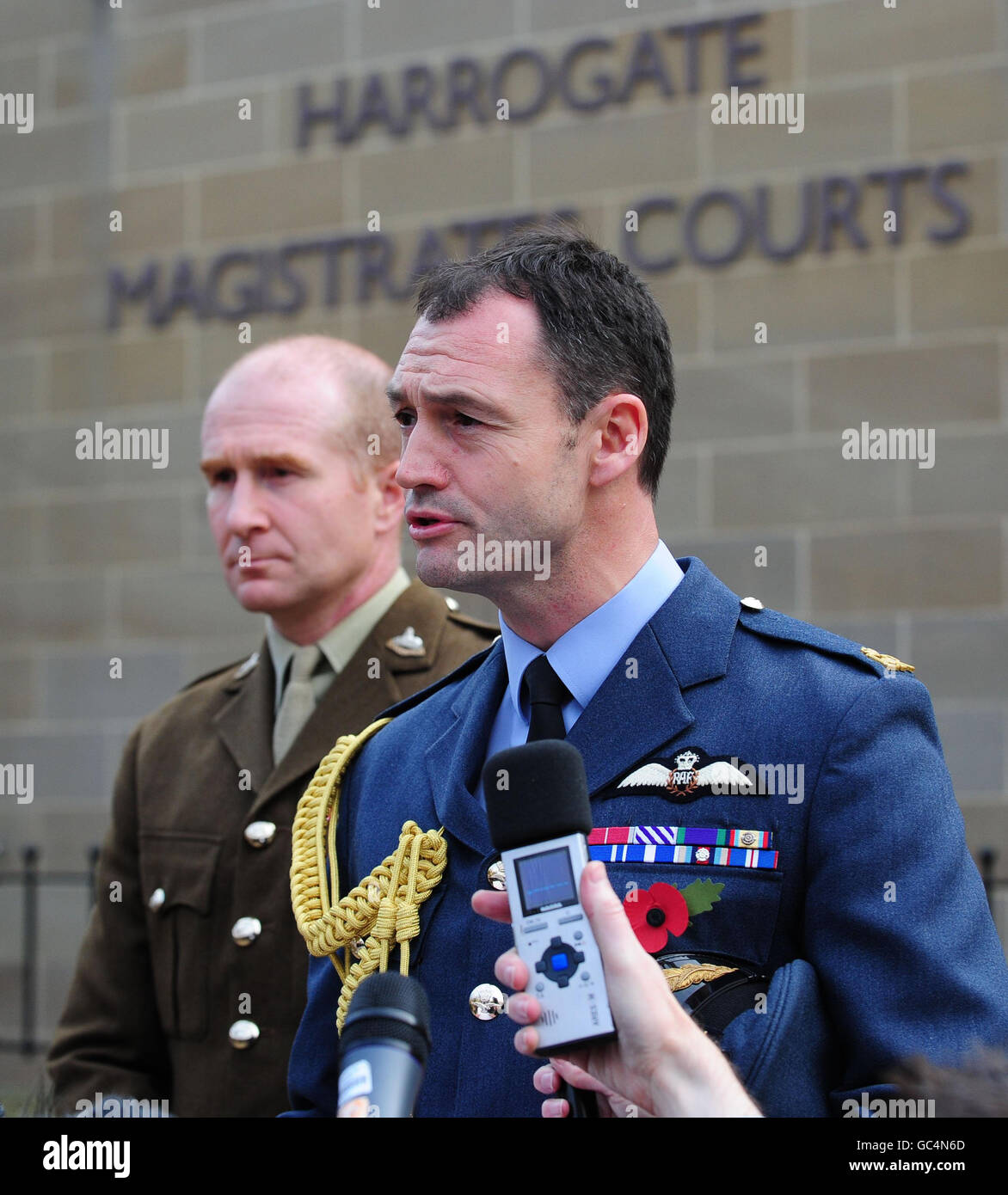 Group Captain Jonathan Burr, Station Commander of RAF Benson (right