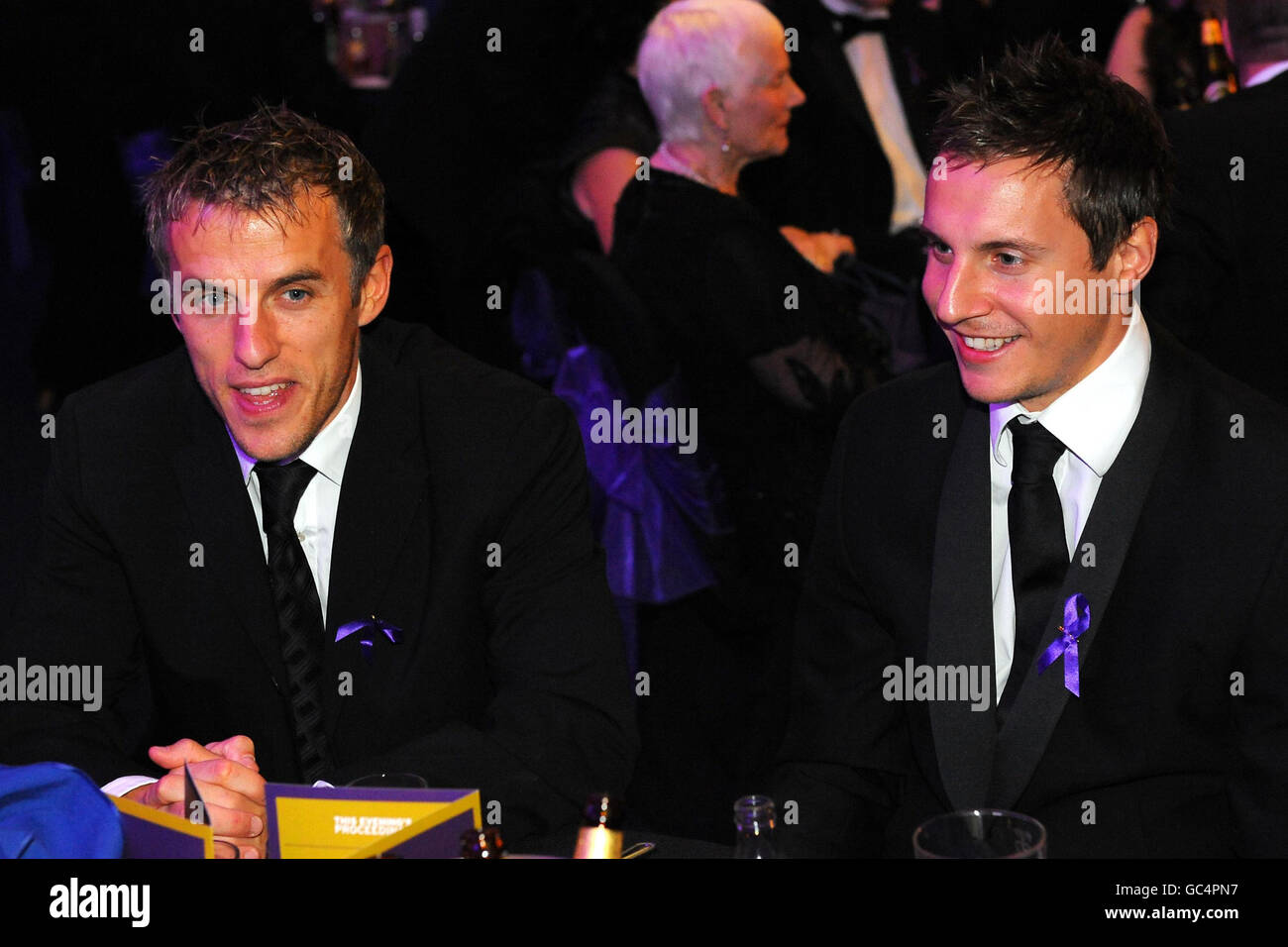 Soccer - Liverpool Unites Charity Dinner - Goodison Park. Phil Neville and Phil Jagielka at the Liverpool Unites Charity Dinner at Goodison Park Stadium, Everton, Liverpool. Stock Photo