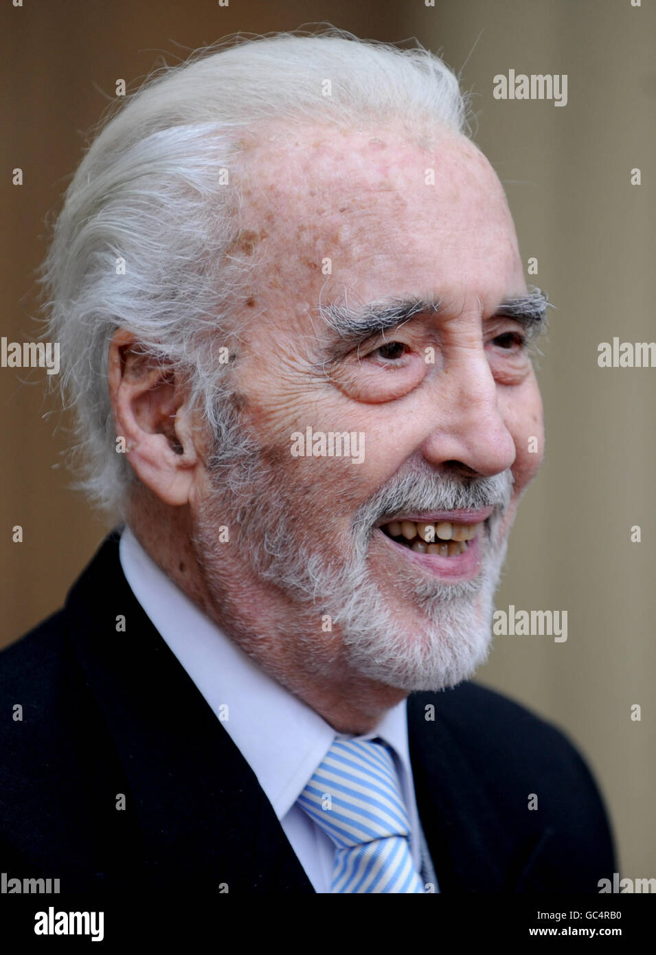 Actor Sir Christopher Lee after receiving a Knighthood at ...