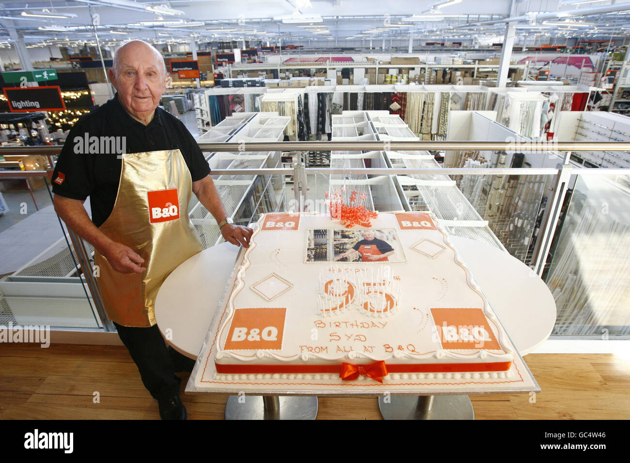 95th birthday for B&Q employee Stock Photo Alamy