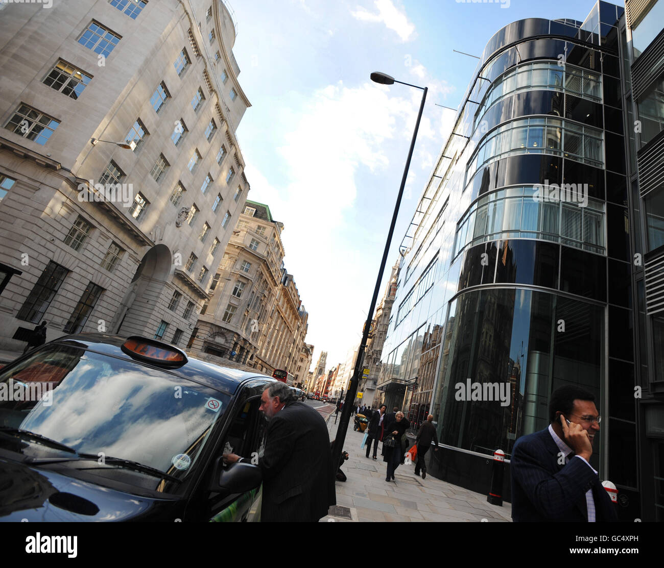 Goldman Sachs bonuses. One of the entrances to the Goldman Sachs complex of offices in Fleet Street, London. Stock Photo