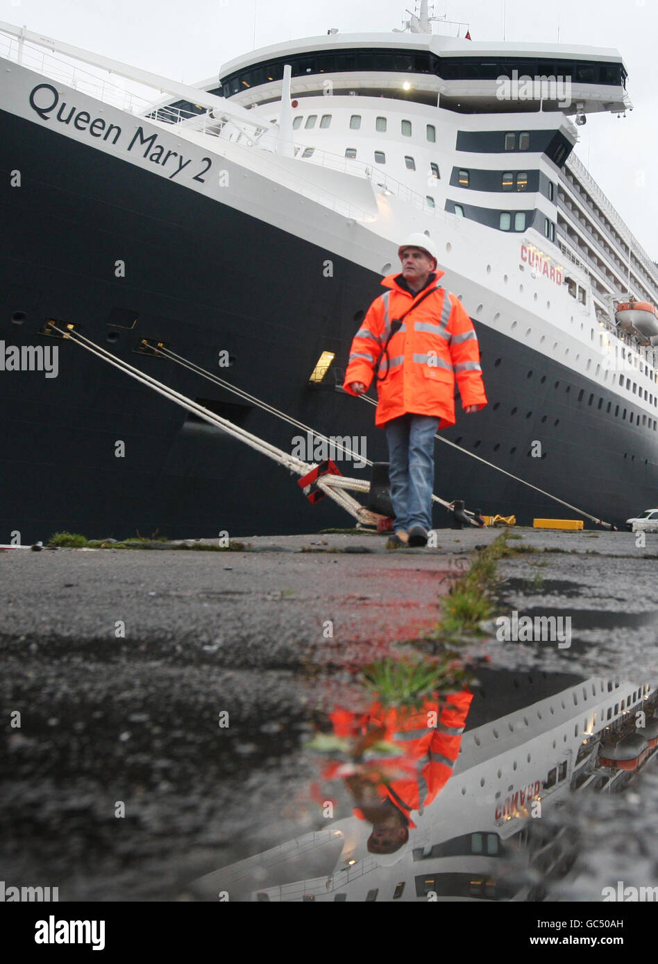 The Queen Mary 2 docked at Greenock, in Scotland for the first time