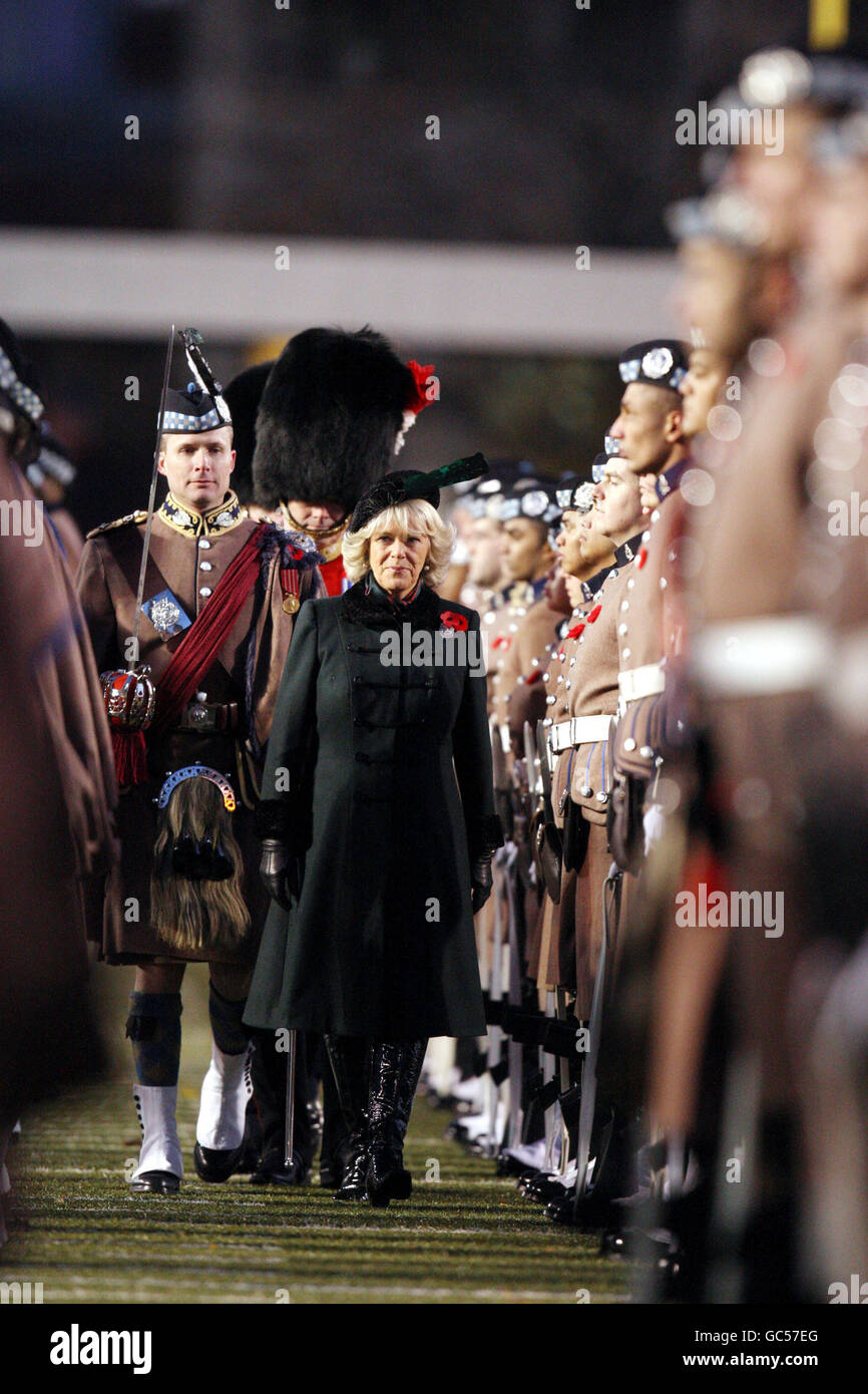 The Duchess of Cornwall pictured at the Varsity Stadium in Toronto, Canada, where The Prince of Wales presented the new colours to the Royal Regiment of Canada and the Toronto Scottish Regiment. Stock Photo