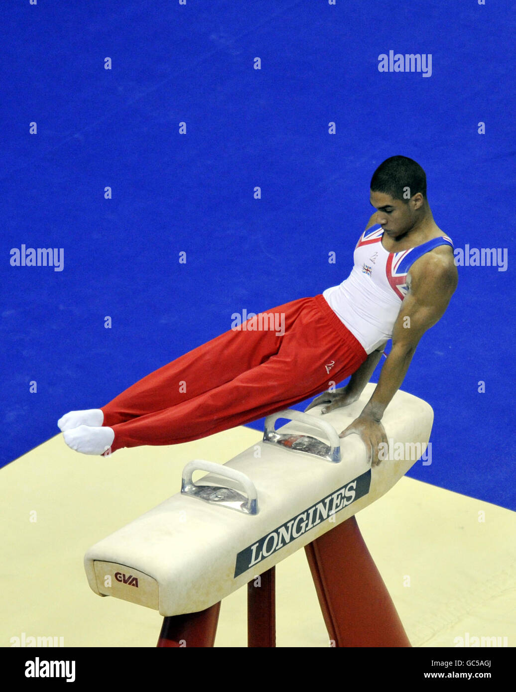 Great Britain's Louis Smith on the pommel horse during the apparatus