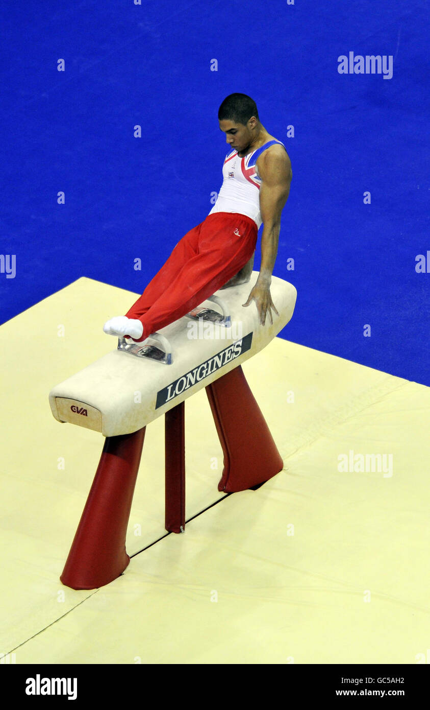Great Britain's Louis Smith on the pommel horse during the apparatus