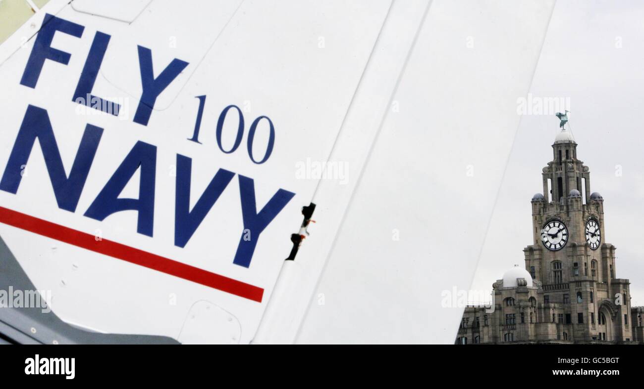 HMS Illustrious joins Fly Navy 100 celebrations Stock Photo