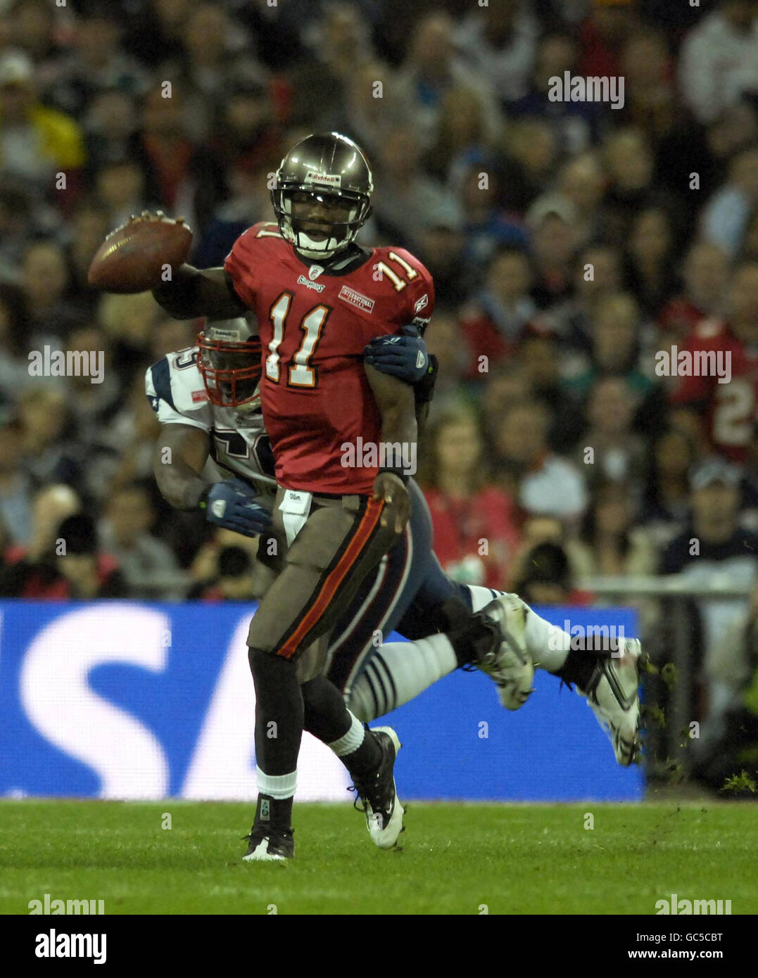 New England Patriots running back Laurence Maroney charges upfield in the  first quarter against the Washington Redskins at Gillette Stadium in  Foxboro, Massachusetts on October 28, 2007. (UPI Photo/Matthew Healey Stock  Photo 