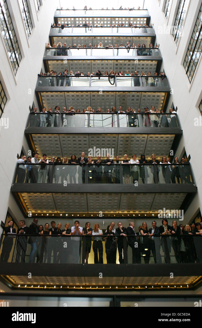 Burberry employees welcome the Prince of Wales, as he officially opens the  new Burberry global headquarters at Horseferry House in Westminster,  central London Stock Photo - Alamy